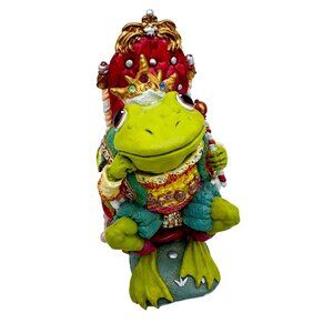 King Ribbit Camelot Frogs Sculpture Collection By Hamilton 1996 Hand-Painted